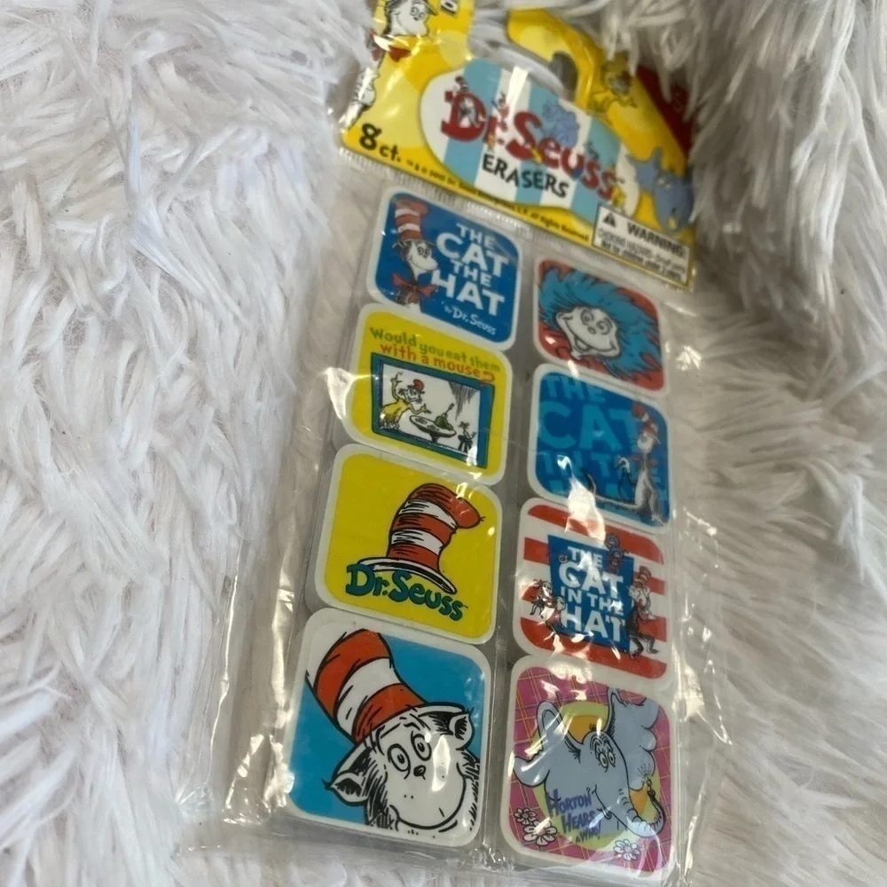 NWT Dr. Seuss Erasers pk of 8
